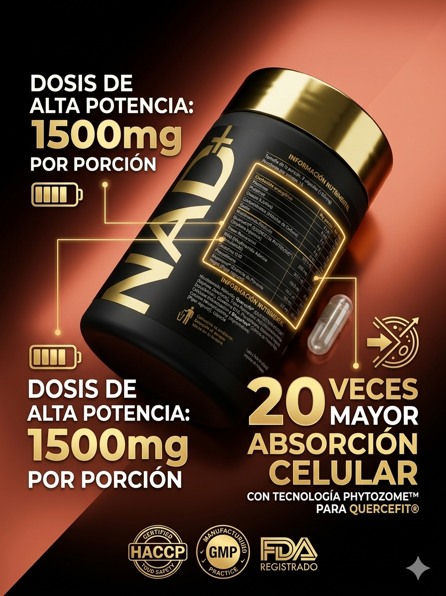 NAD + PREMIUM 1500MG EL ELIXIR DE LA LONGEVIDAD