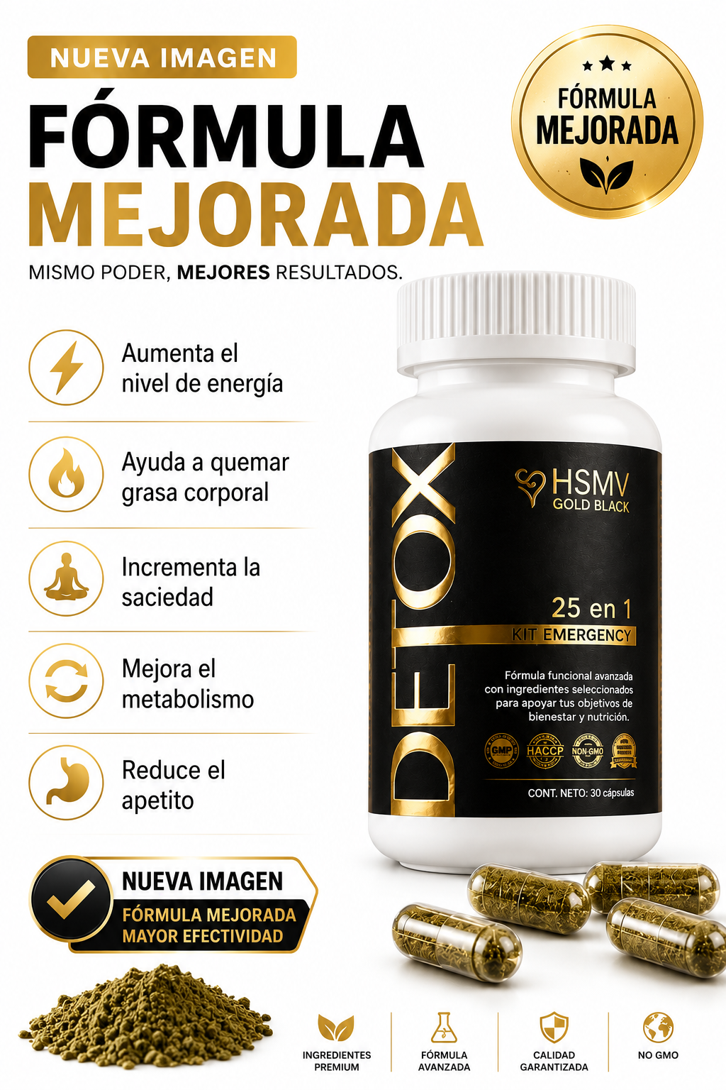DETOX 25 EN 1 HSMV GOLD BLACK(45 DÍAS)